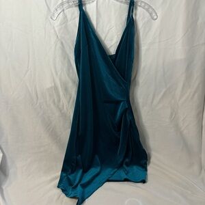Teal, velvet like dress. Size XS